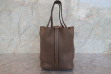 将图片加载到图库查看器,HERMES PICOTIN LOCK MM Clemence leather Etoupe gray C刻印 Hand bag 700120203