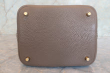 将图片加载到图库查看器,HERMES PICOTIN LOCK MM Clemence leather Etoupe gray C刻印 Hand bag 700120203