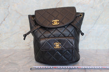 Load image into Gallery viewer, CHANEL Matelasse chain back pack Lambskin Black/Gold hadware Back pack 700100021