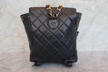 Load image into Gallery viewer, CHANEL Matelasse chain back pack Lambskin Black/Gold hadware Back pack 700100021