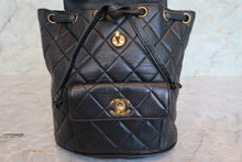 Load image into Gallery viewer, CHANEL Matelasse chain back pack Lambskin Black/Gold hadware Back pack 700100021