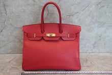 画像をギャラリービューアに読み込む, HERMES/エルメス バーキン35 クシュベル ルージュヴィフ □H刻印 ハンドバッグ 700080057