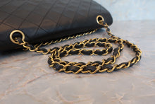 Load image into Gallery viewer, CHANEL Matelasse Double flap double chain shoulder bag Lambskin Black/Gold hadware Shoulder bag 700100022