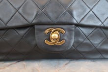 Load image into Gallery viewer, CHANEL Matelasse Double flap double chain shoulder bag Lambskin Black/Gold hadware Shoulder bag 700100022