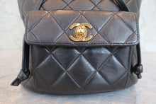 Load image into Gallery viewer, CHANEL Matelasse chain back pack Lambskin Black/Gold hadware Back pack 800060021
