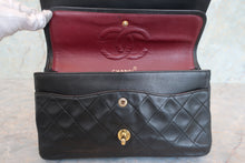 Load image into Gallery viewer, CHANEL Matelasse Double flap double chain shoulder bag Lambskin Black/Gold hadware Shoulder bag 700100022