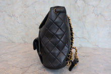 Load image into Gallery viewer, CHANEL Matelasse chain back pack Lambskin Black/Gold hadware Back pack 800040075