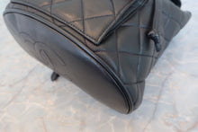 Load image into Gallery viewer, CHANEL Matelasse chain back pack Lambskin Black/Gold hadware Back pack 800040075