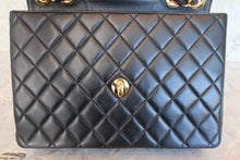 画像をギャラリービューアに読み込む, CHANEL/シャネル 中マトラッセシングルフラップチェーンショルダーバッグ ラムスキン ブラック/ゴールド金具 ショルダーバッグ 700100003