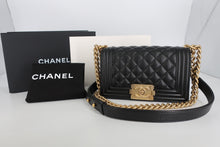 画像をギャラリービューアに読み込む, CHANEL/シャネル ボーイシャネルチェーンショルダーバッグ キャビアスキン ブラック/ゴールド金具 ショルダーバッグ 800100058
