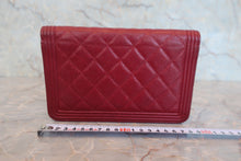 画像をギャラリービューアに読み込む, CHANEL/シャネル ボーイシャネルチェーンウォレット キャビアスキン レッド/シルバー金具 ショルダーバッグ 800010180