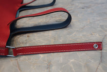 Load image into Gallery viewer, HERMES PICOTIN LOCK CASAQUE MM Clemence leather Rouge casaque/Blue thalassa □P Engraving Hand bag 800080233