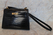 Load image into Gallery viewer, HERMES  Mini KELLY 20 Crocodile Porosus Black Shoulder bag 500100049
