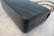 Load image into Gallery viewer, CHANEL Bias stitch chain shoulder bag Lambskin Black/Gold hadware Shoulder bag 800080226