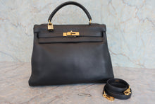 将图片加载到图库查看器,HERMES KELLY 32 Clemence leather Black □A刻印 Shoulder bag 800050071