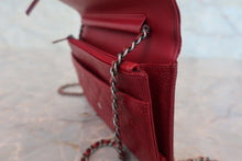 画像をギャラリービューアに読み込む, CHANEL/シャネル ボーイシャネルチェーンウォレット キャビアスキン レッド/シルバー金具 ショルダーバッグ 800010180