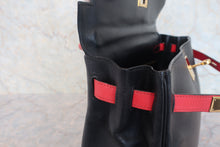 将图片加载到图库查看器,HERMES KELLY 32 Gulliver leather Black/Rouge vif 〇Z刻印 Shoulder bag 800030045