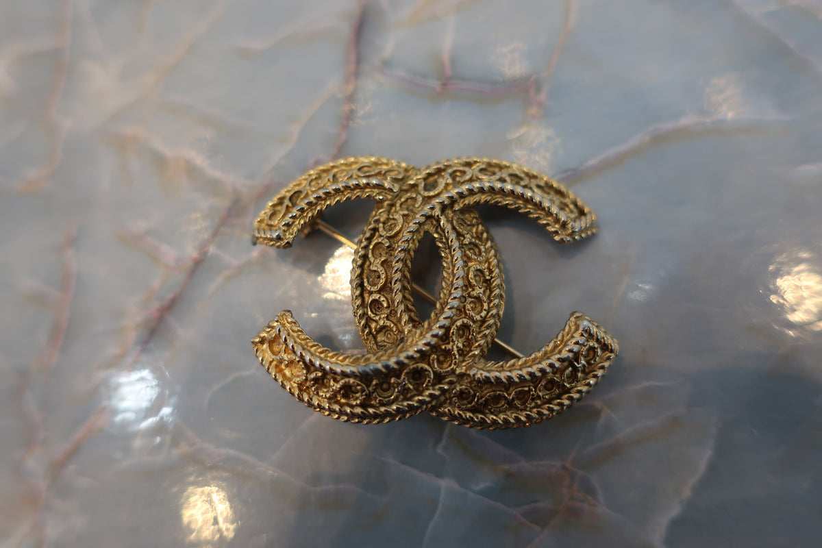 CHANEL/シャネル ココマークブローチ 金メッキ ゴールド ブローチ