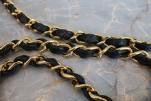將圖片載入圖庫檢視器 CHANEL/シャネル バイアスステッチチェーンショルダーバッグ キャビアスキン ブラック/ゴールド金具 ショルダーバッグ 700060200