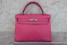 Load image into Gallery viewer, HERMES KELLY 32 Chevre myzore goatskim Fuschia pink □J Engraving Shoulder bag 700090216