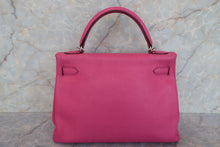 Load image into Gallery viewer, HERMES KELLY 32 Chevre myzore goatskim Fuschia pink □J Engraving Shoulder bag 700090216