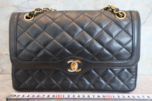 画像をギャラリービューアに読み込む, CHANEL/シャネル パリ限定マトラッセダブルフラップチェーンショルダーバッグ ラムスキン ブラック/ゴールド金具 ショルダーバッグ 700110060