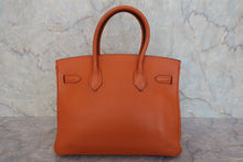 将图片加载到图库查看器,HERMES BIRKIN 30 Clemence leather Orange □J刻印 Hand bag 800030041