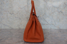 将图片加载到图库查看器,HERMES BIRKIN 30 Clemence leather Orange □J刻印 Hand bag 800030041