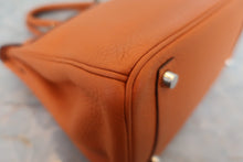 将图片加载到图库查看器,HERMES BIRKIN 30 Clemence leather Orange □J刻印 Hand bag 800030041