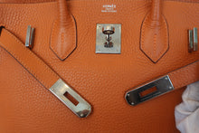 将图片加载到图库查看器,HERMES BIRKIN 30 Clemence leather Orange □J刻印 Hand bag 800030041