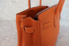 将图片加载到图库查看器,HERMES BIRKIN 30 Clemence leather Orange □J刻印 Hand bag 800030041