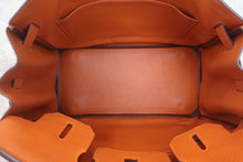 将图片加载到图库查看器,HERMES BIRKIN 30 Clemence leather Orange □J刻印 Hand bag 800030041