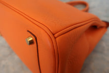 将图片加载到图库查看器,HERMES BIRKIN 35 Clemence leather Orange □G刻印 Hand bag 800030028