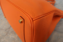将图片加载到图库查看器,HERMES BIRKIN 35 Clemence leather Orange □G刻印 Hand bag 800030028