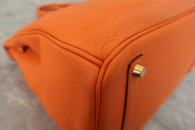 将图片加载到图库查看器,HERMES BIRKIN 35 Clemence leather Orange □G刻印 Hand bag 800030028
