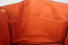 将图片加载到图库查看器,HERMES BIRKIN 35 Clemence leather Orange □G刻印 Hand bag 800030028