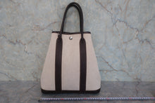 画像をギャラリービューアに読み込む, HERMES/エルメス ガーデンファイルPM トワルアッシュ/レザー マロン/ブラウン □H刻印 トートバッグ 800010175