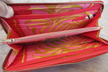 Load image into Gallery viewer, HERMES  Azapp Long Silkin Epsom leather/Silk Bougainvillier □N Engraving Wallet 700020123