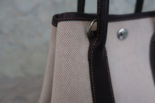 画像をギャラリービューアに読み込む, HERMES/エルメス ガーデンファイルPM トワルアッシュ/レザー マロン/ブラウン □H刻印 トートバッグ 800010175