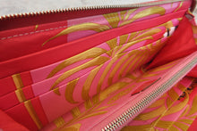 Load image into Gallery viewer, HERMES  Azapp Long Silkin Epsom leather/Silk Bougainvillier □N Engraving Wallet 700020123