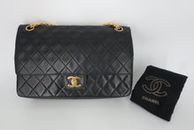 画像をギャラリービューアに読み込む, CHANEL/シャネル マトラッセWフラップチェーンショルダーバッグ ラムスキン ブラック/ゴールド金具 ショルダーバッグ 800100151