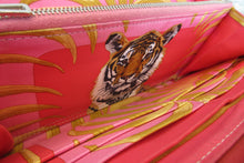 Load image into Gallery viewer, HERMES  Azapp Long Silkin Epsom leather/Silk Bougainvillier □N Engraving Wallet 700020123