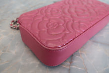 Load image into Gallery viewer, CHANEL Camelia chain wallet Lambskin Pink/Silver hadware Shoulder bag 700090003
