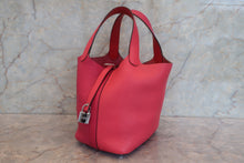 Load image into Gallery viewer, HERMES PICOTIN LOCK CASAQUE 2PM Clemence leather Rose mexico/Rose extreme/Rouge de coeur Y Engraving Hand bag 700120206