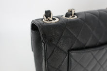 画像をギャラリービューアに読み込む, CHANEL/シャネル 中マトラッセシングルフラップWチェーンショルダーバッグ キャビアスキン ブラック/シルバー金具 ショルダーバッグ 800100155
