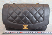 Load image into Gallery viewer, CHANEL  Diana matelasse chain shoulder bag Lambskin Black/Gold hadware Shoulder bag 700080161
