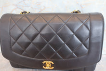 Load image into Gallery viewer, CHANEL  Diana matelasse chain shoulder bag Lambskin Black/Gold hadware Shoulder bag 700080161