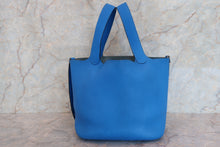 Load image into Gallery viewer, HERMES PICOTIN LOCK MM Clemence leather Blue zanzibar X Engraving Hand bag 700100043
