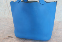 Load image into Gallery viewer, HERMES PICOTIN LOCK MM Clemence leather Blue zanzibar X Engraving Hand bag 700100043