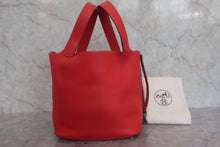 将图片加载到图库查看器,HERMES PICOTIN LOCK GM Clemence leather Rouge casaque A刻印 Hand bag 800010196